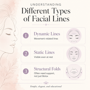 Dynamic vs static facial lines showing when Botox is the wrong treatment for folds or structural changes