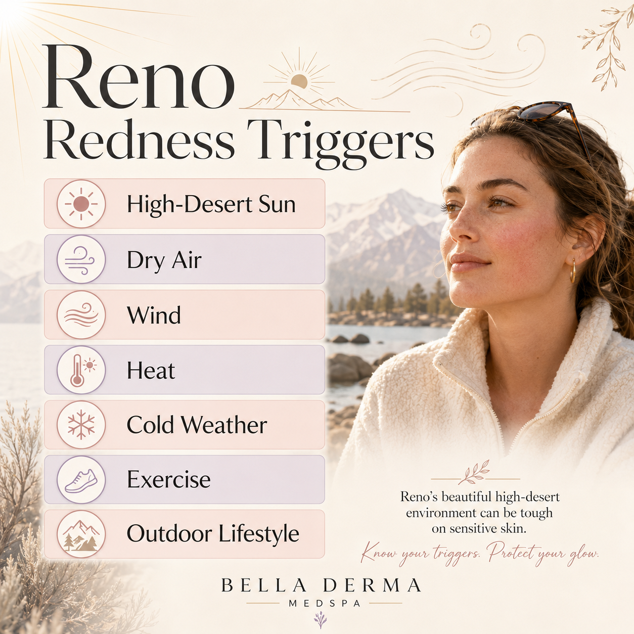 Reno redness triggers for rosacea-prone skin