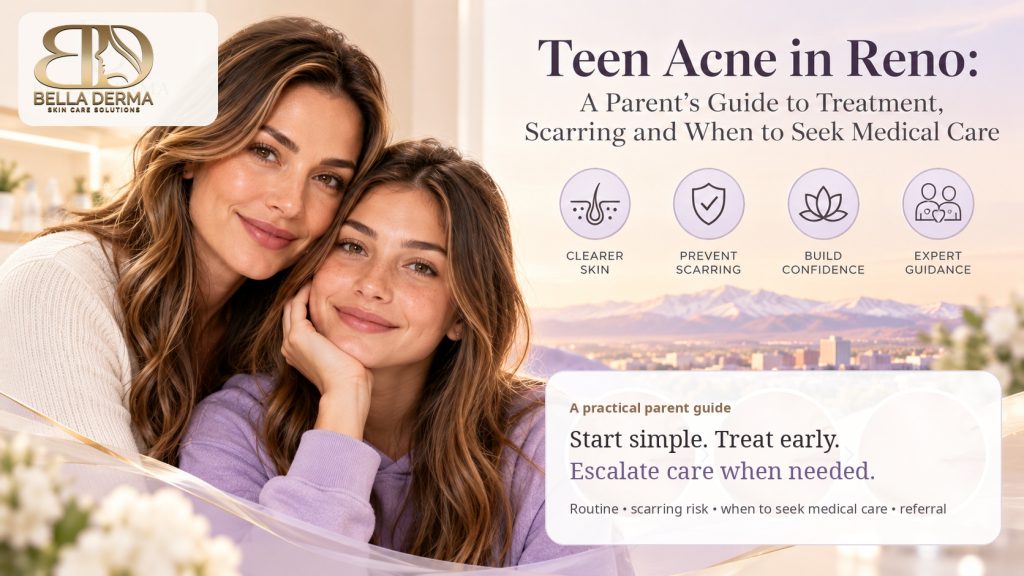 Bella Derma teen acne in Reno parent guide for treatment, scarring prevention and when to seek medical care