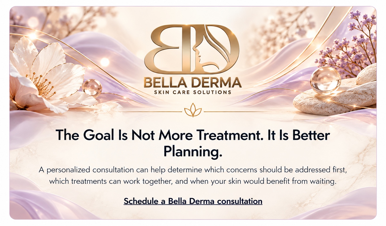 Bella Derma consultation-first planning guidance and consultation call to action