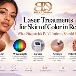 Bella Derma laser treatments for skin of color in Reno showing melanin, wavelength, device, settings and patient selection for Fitzpatrick IV-VI skin