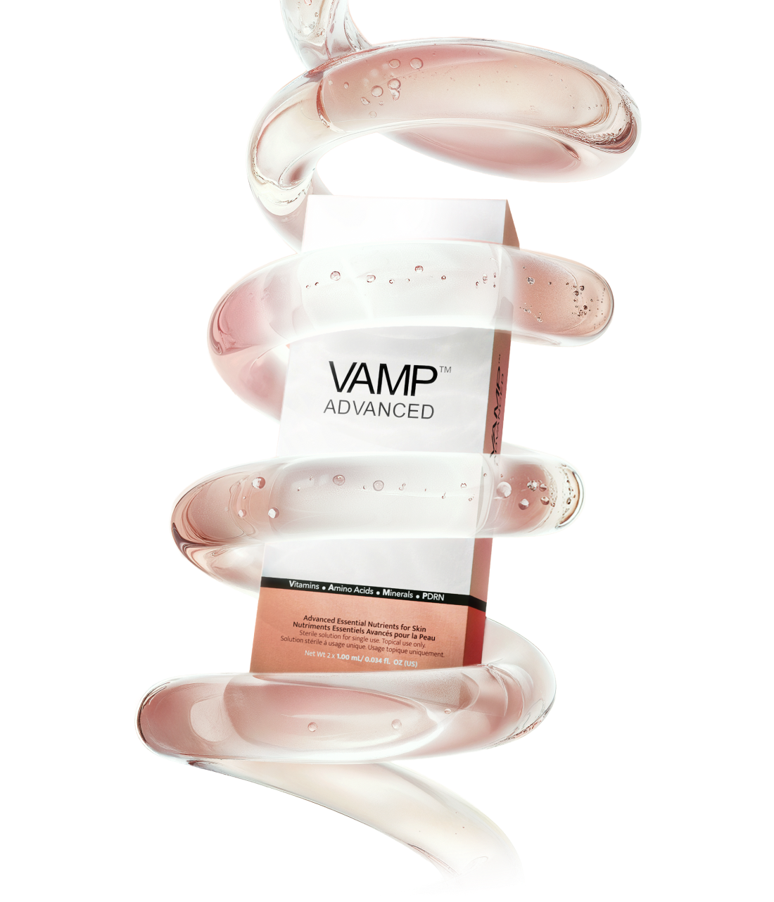 VAMP Advanced professional product visual for microneedling skin rejuvenation.