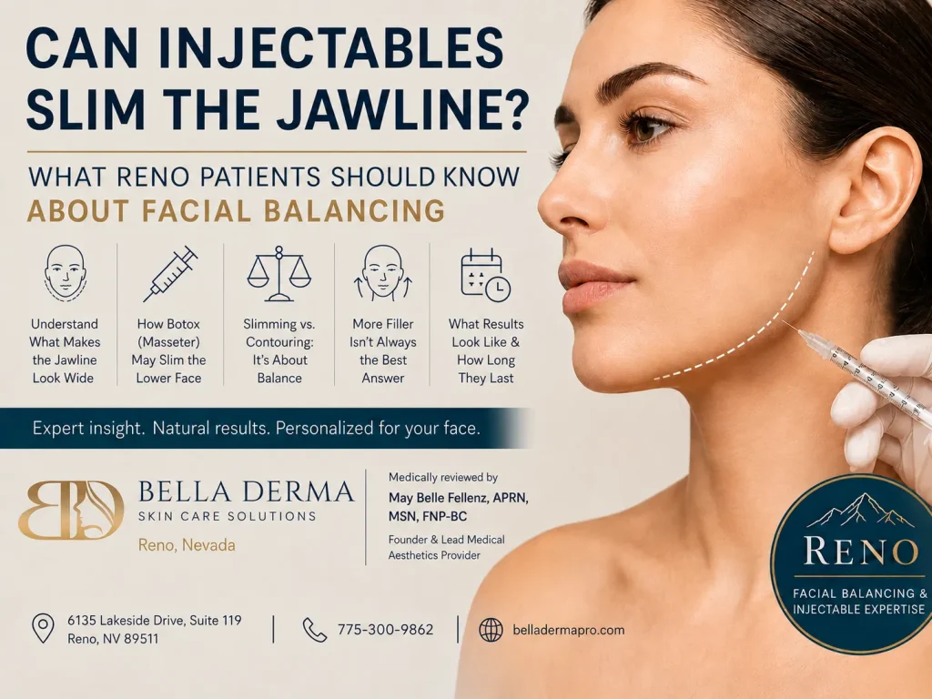 Jawline slimming and facial balancing with injectables in Reno at Bella Derma Skin Care Solutions