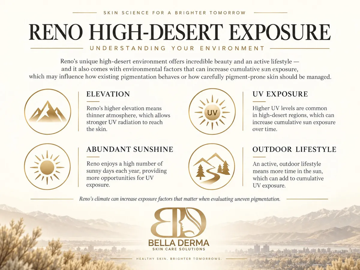 Reno high-desert sun exposure and stubborn hyperpigmentation
